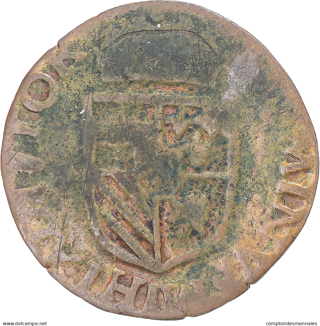 Monnaie, Pays-Bas Espagnols, Philippe II, Gigot, 1596, Maastricht, TB+, Cuivre - …-1795 : Periodo Antico