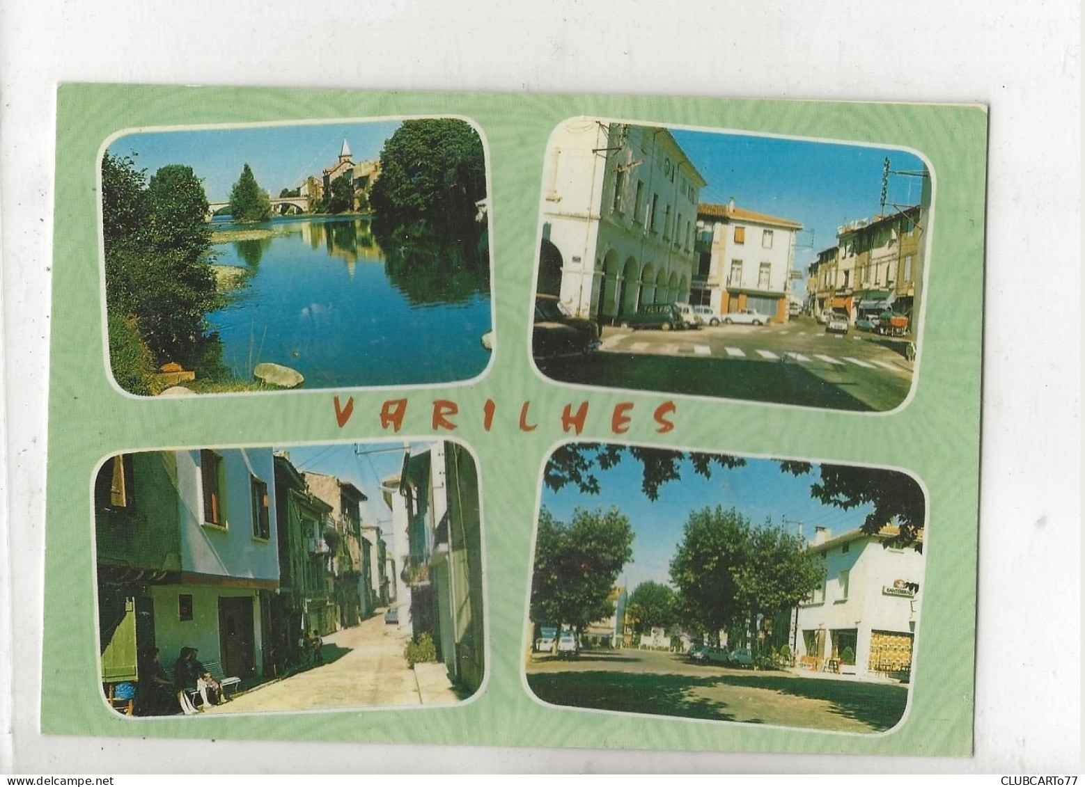 Varilhes (09) : 4 Vues Dont La Place De La Mairie En 1980 (animé) GF. - Varilhes
