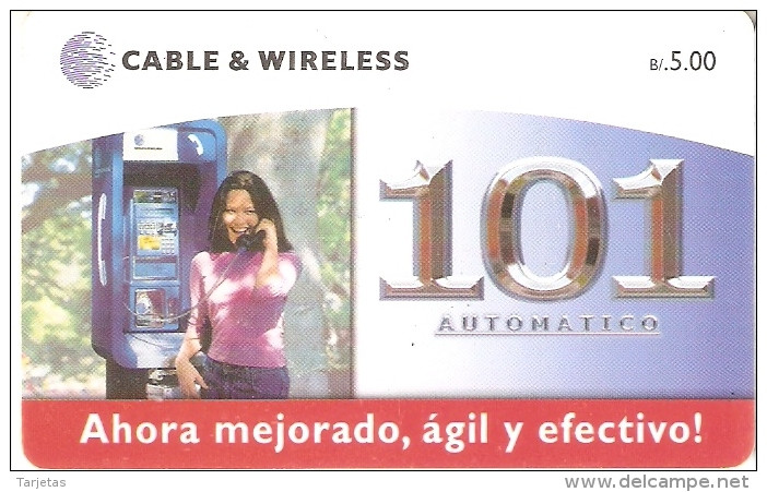 TARJETA DE PANAMA DE CABLE & WIRELESS DE B/5.00 AUTOMATICO 101 - Panama