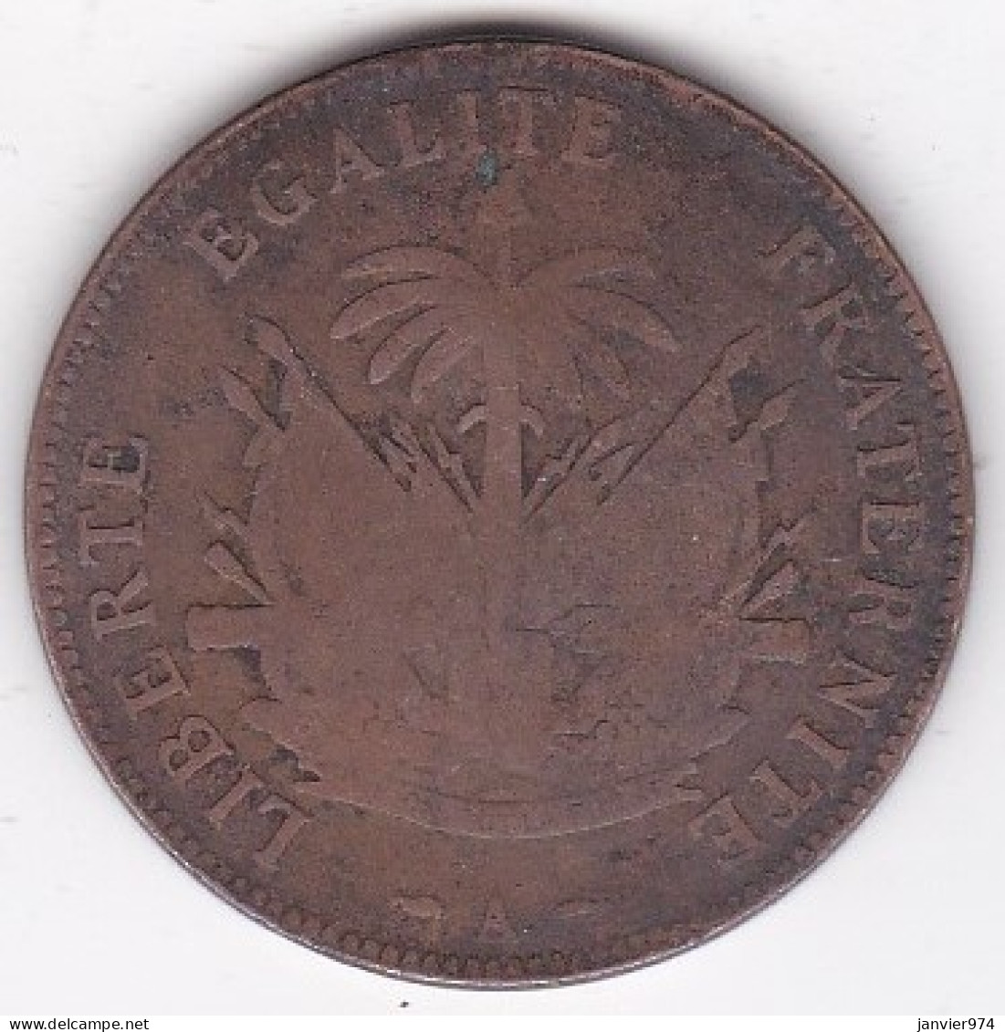 République D’Haiti , 2 Centimes 1894 An 91 , En Bronze , KM# 94 - Haiti