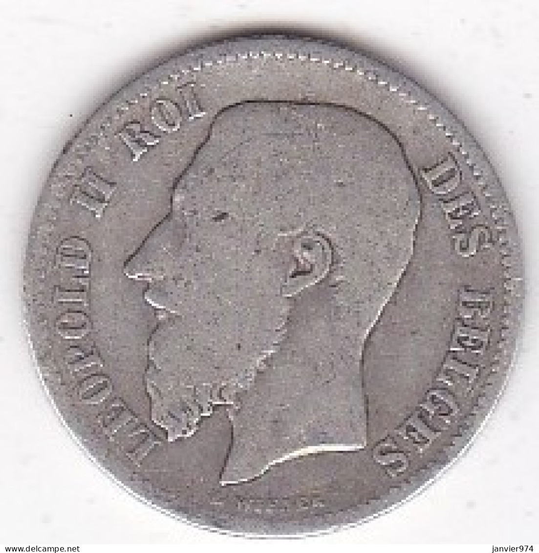 Belgique. 50 Centimes 1886. Leopold II, Légende Française . En Argent - 50 Cent