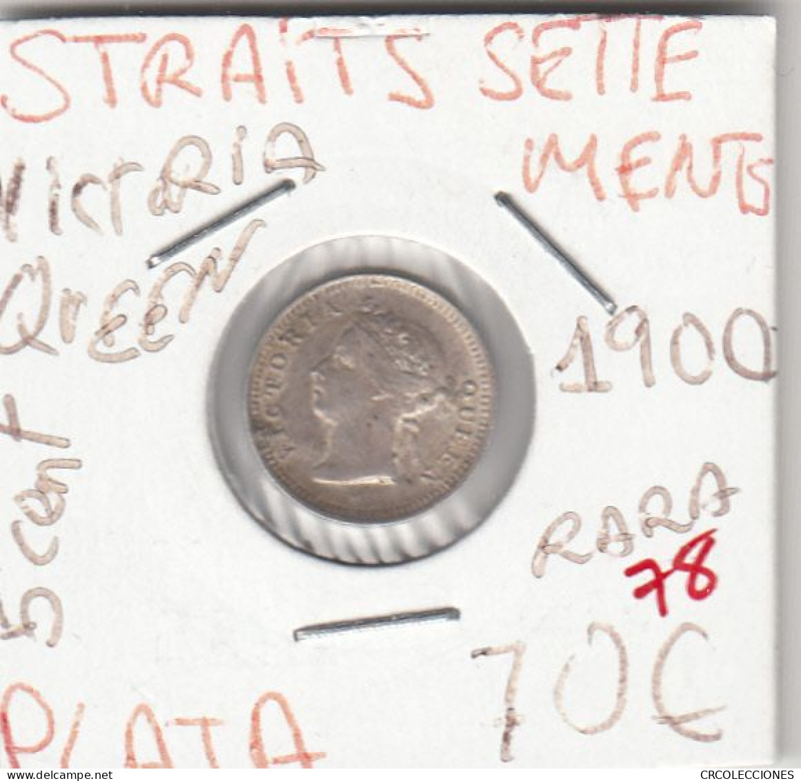 HEXP078 MONEDA INGLATERRA 5 CENT 1900 RARA PLATA MBC - Otros & Sin Clasificación