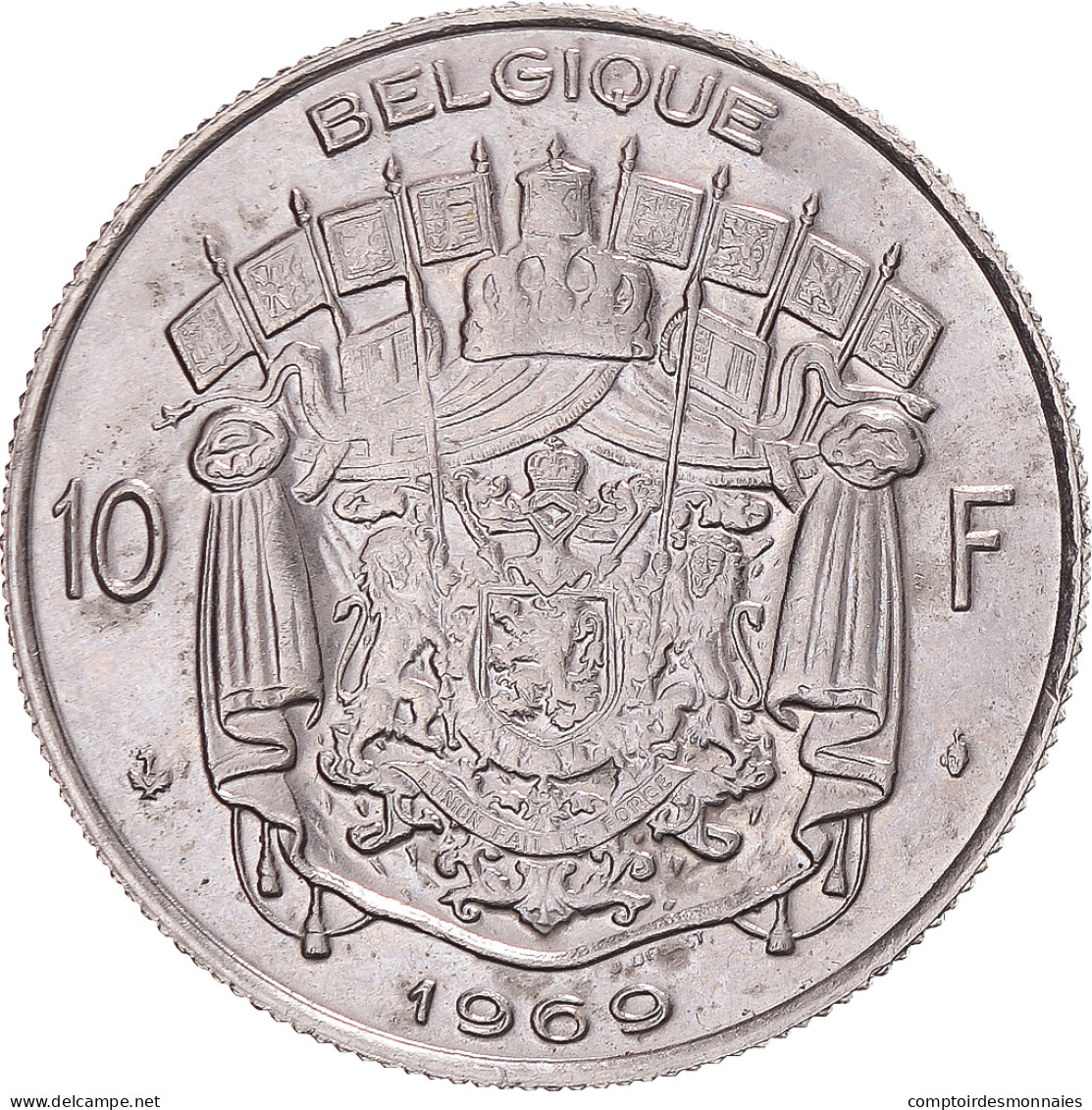 Monnaie, Belgique, Baudouin I, 10 Francs, 1969, TTB+, Nickel - 10 Frank