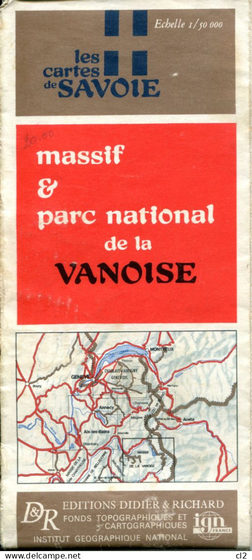 Les Cartes De Savoie- 1:50000 - Massif Et Parc De La Vanoise - Cartes Topographiques