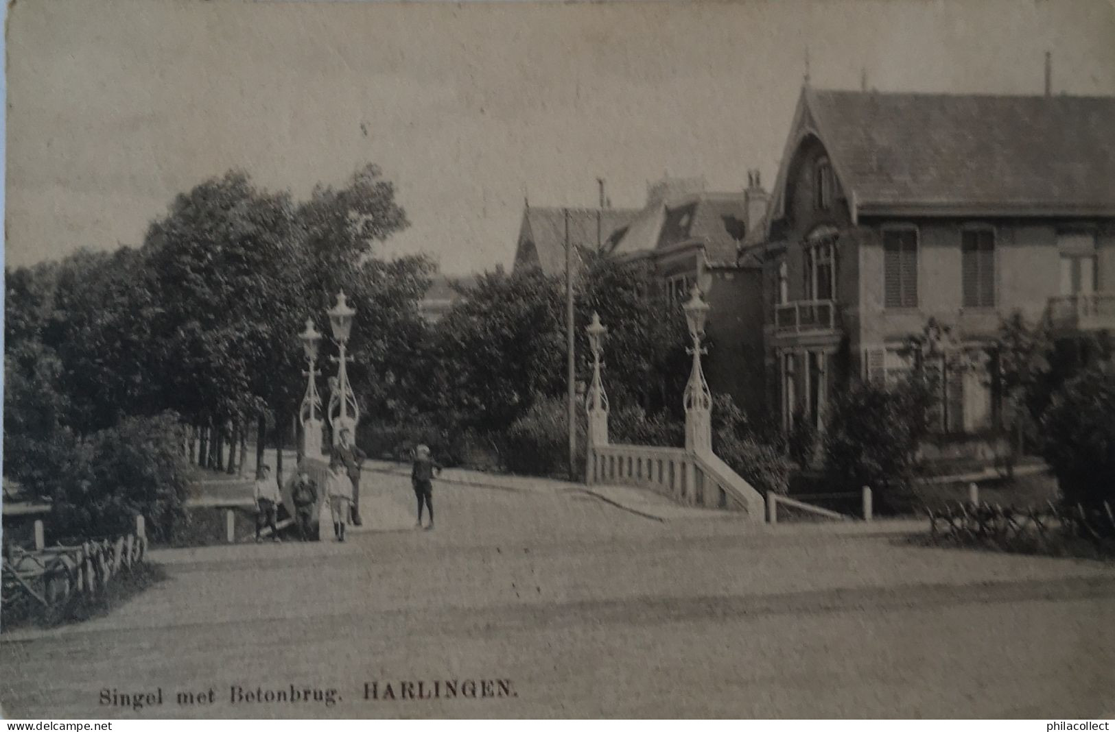 Harlingen // Singel Met Betonbrug 1910 - Harlingen