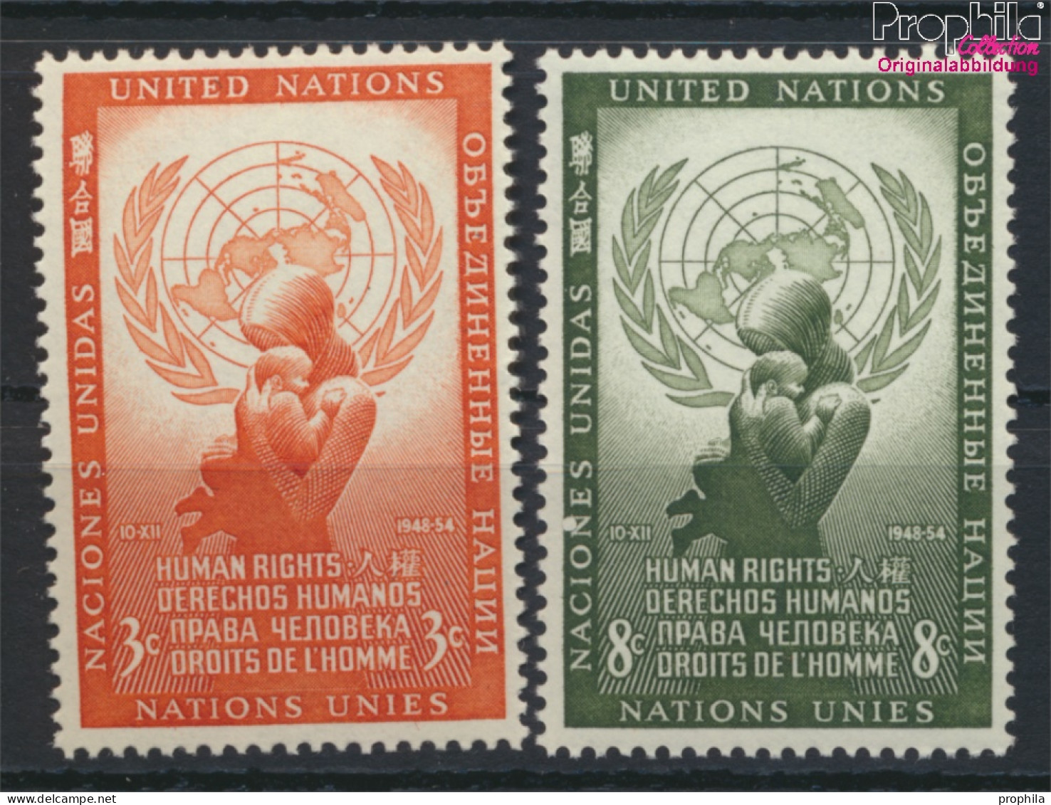 UNO - New York 33-34 (kompl.Ausg.) Postfrisch 1954 Menschenrechte (10049434 - Ungebraucht