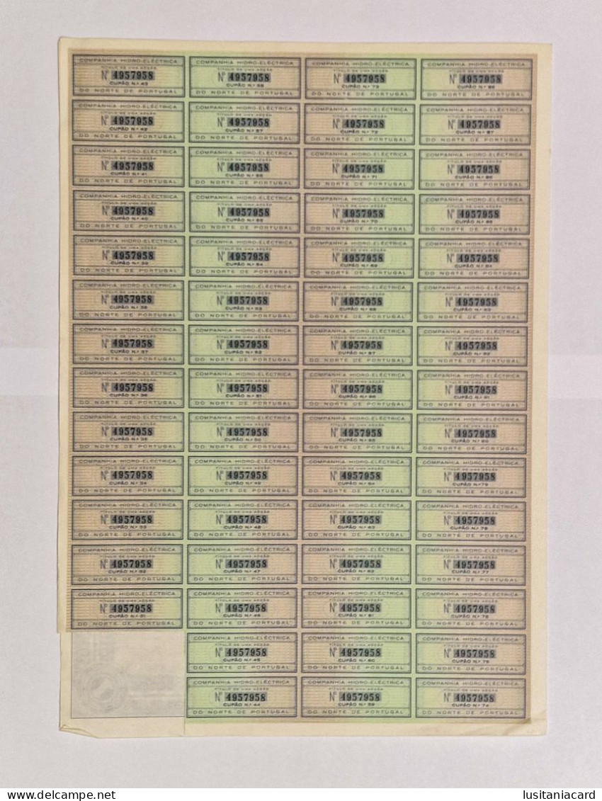 PORTUGAL- PORTO- Companhia Hidro-Electrica Do Norte De Portugal.Titulo De Uma Acção 100$00 - Nº4957958 - 10DEZ1973 - Electricité & Gaz