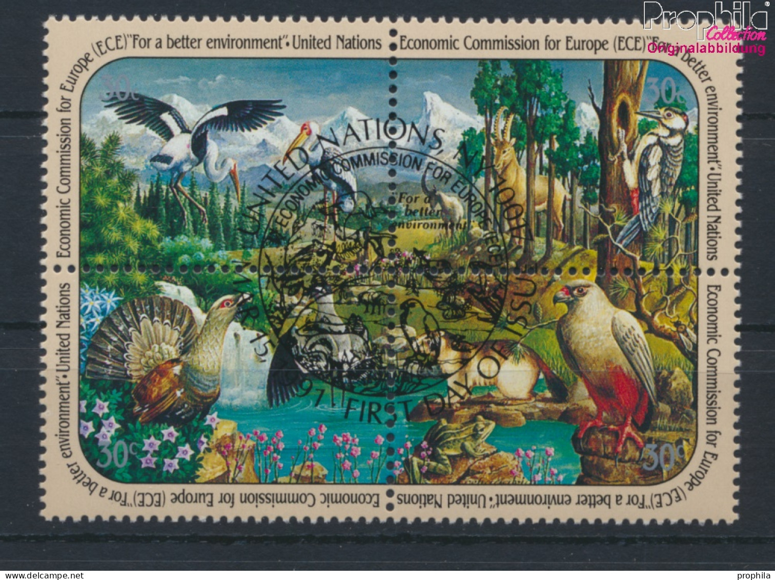 UNO - New York 608-611 Viererblock (kompl.Ausg.) Gestempelt 1991 Wirtschaft (10036399 - Used Stamps