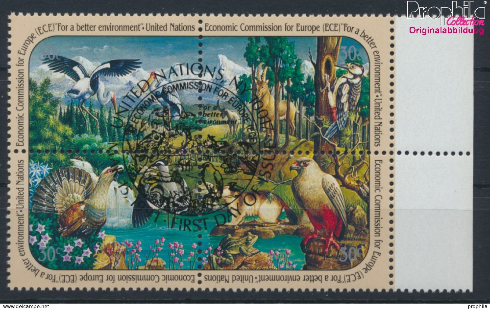 UNO - New York 608-611 Viererblock (kompl.Ausg.) Gestempelt 1991 Wirtschaft (10036401 - Used Stamps