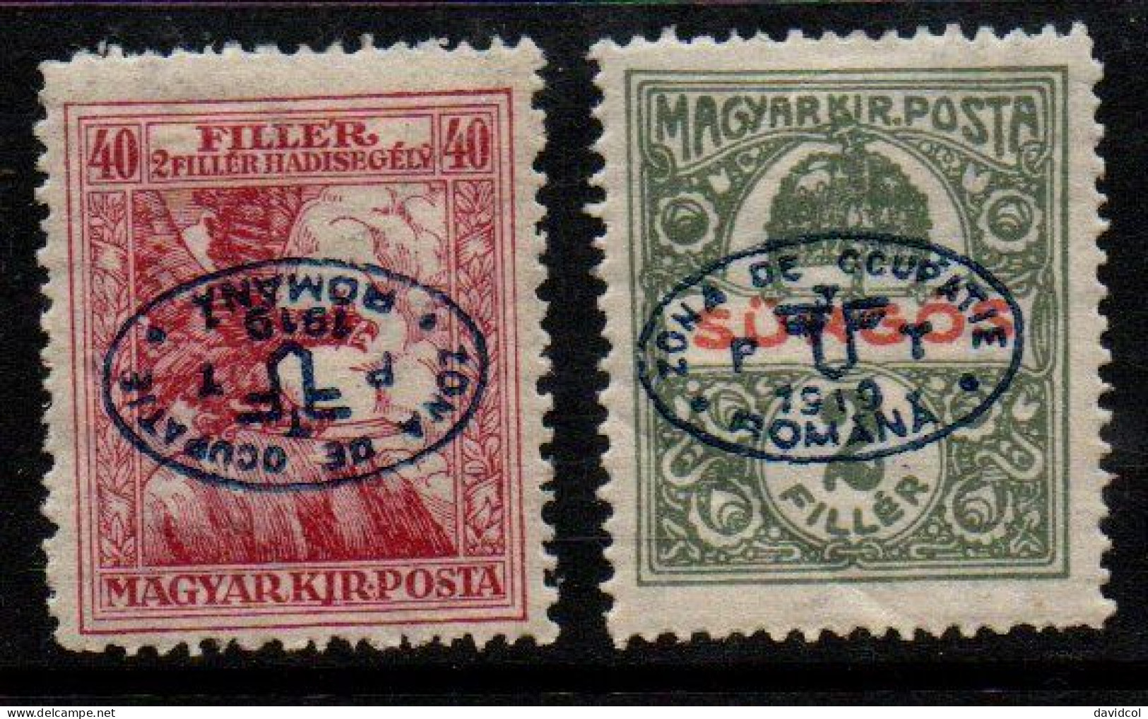 2666C - HUNGARY - 1919 - SC#: 2NB3//2NE1 - FIRST DEBRECEN ISSUE - MH -ONE INVERTED-SOLD AS IS - Debreczin