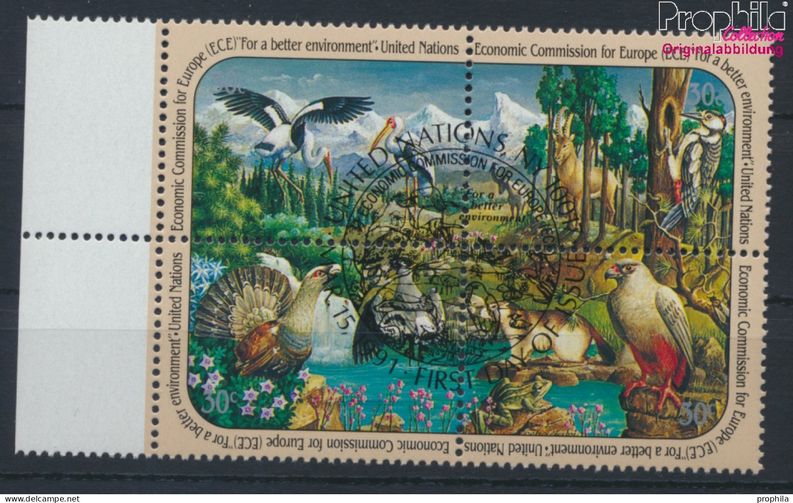 UNO - New York 608-611 Viererblock (kompl.Ausg.) Gestempelt 1991 Wirtschaft (10036417 - Used Stamps