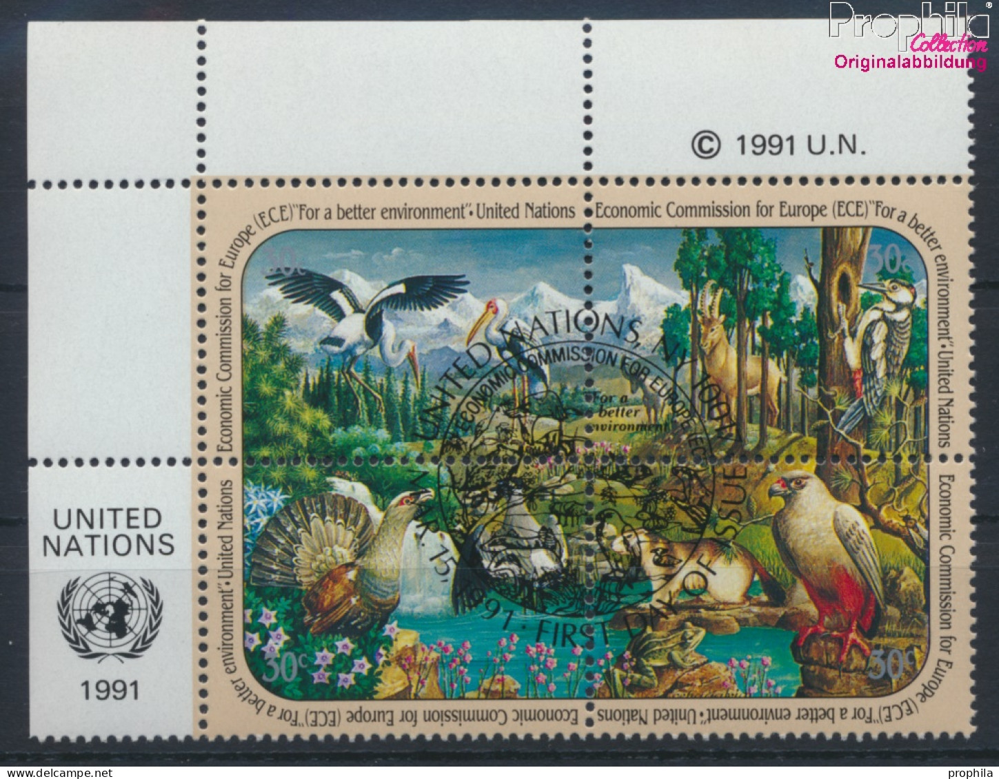 UNO - New York 608-611 Viererblock (kompl.Ausg.) Gestempelt 1991 Wirtschaft (10036419 - Used Stamps
