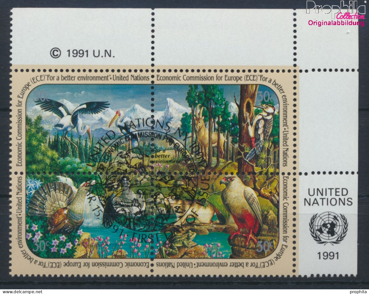 UNO - New York 608-611 Viererblock (kompl.Ausg.) Gestempelt 1991 Wirtschaft (10036424 - Used Stamps
