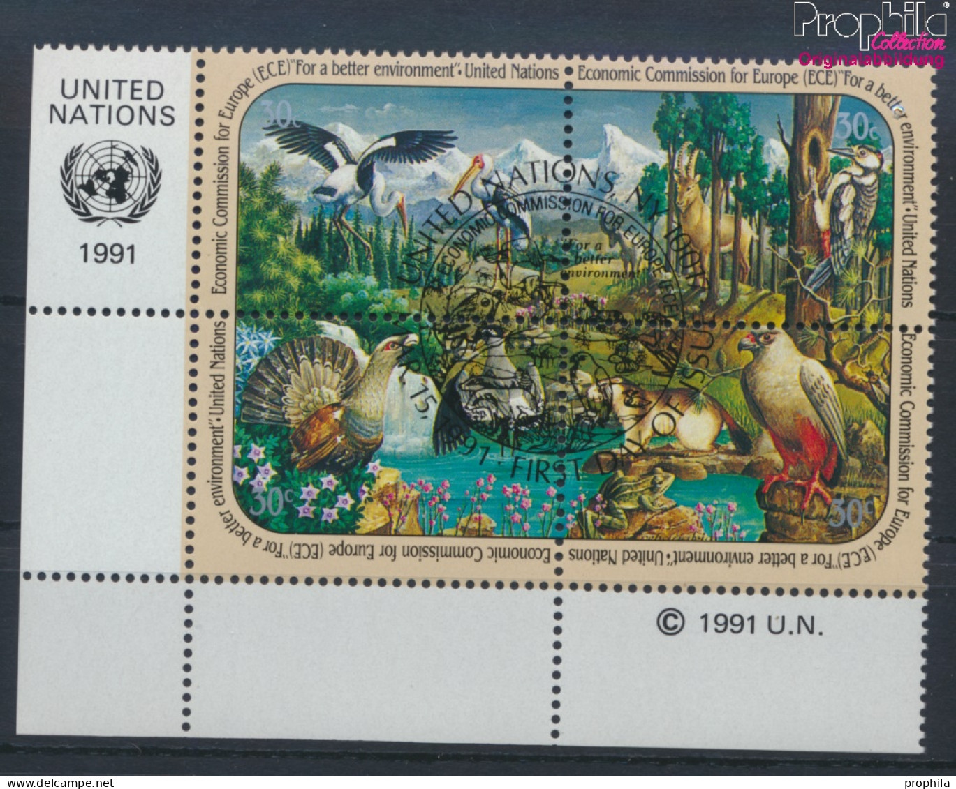 UNO - New York 608-611 Viererblock (kompl.Ausg.) Gestempelt 1991 Wirtschaft (10036425 - Used Stamps