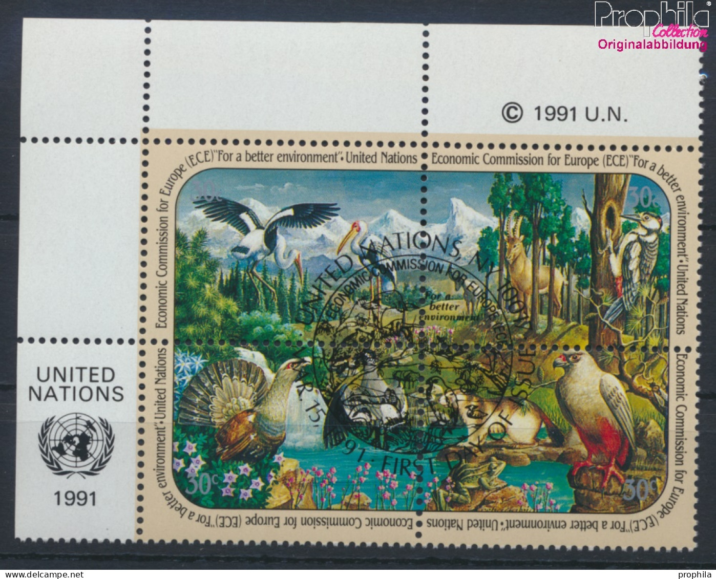 UNO - New York 608-611 Viererblock (kompl.Ausg.) Gestempelt 1991 Wirtschaft (10036429 - Used Stamps