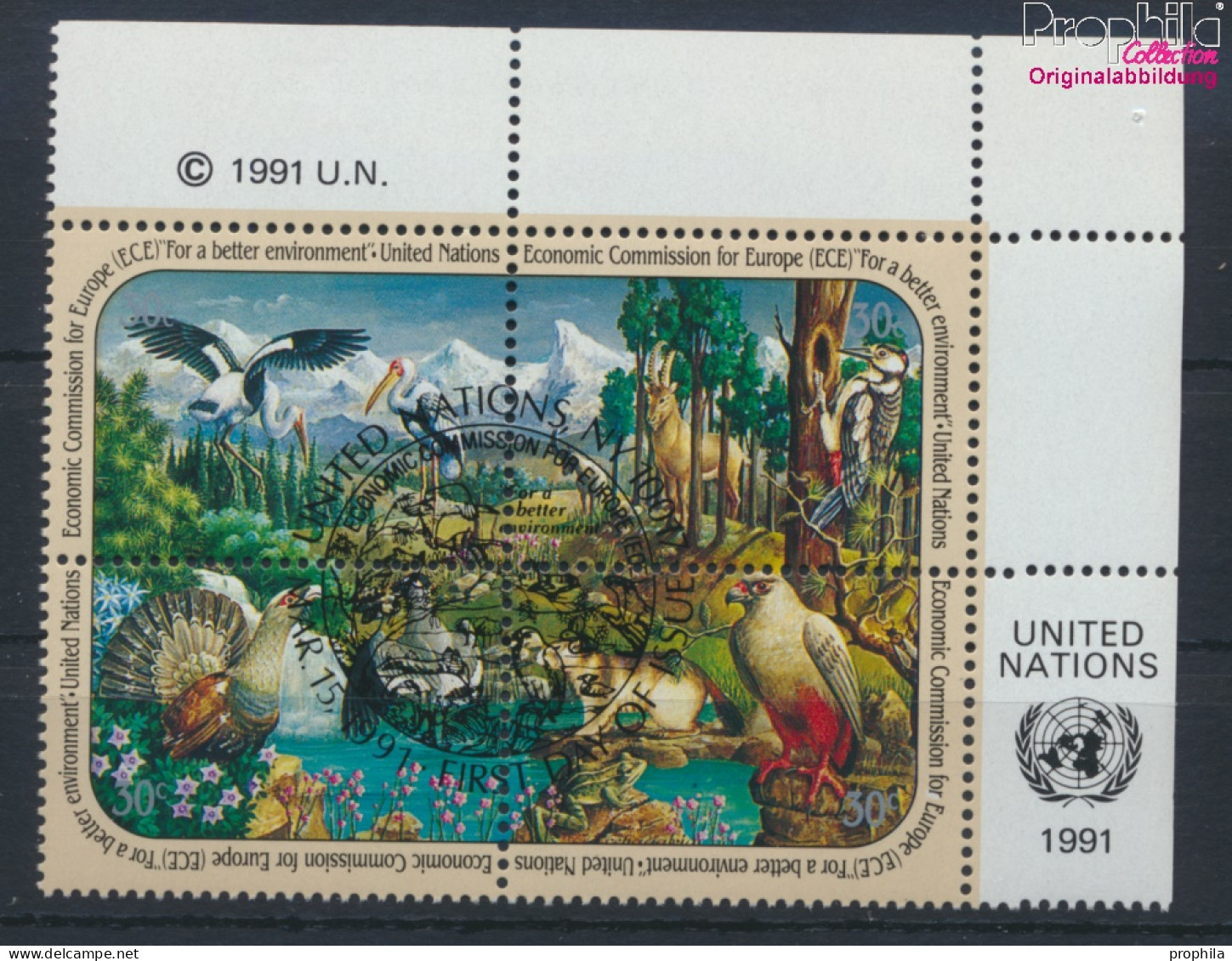 UNO - New York 608-611 Viererblock (kompl.Ausg.) Gestempelt 1991 Wirtschaft (10036430 - Used Stamps