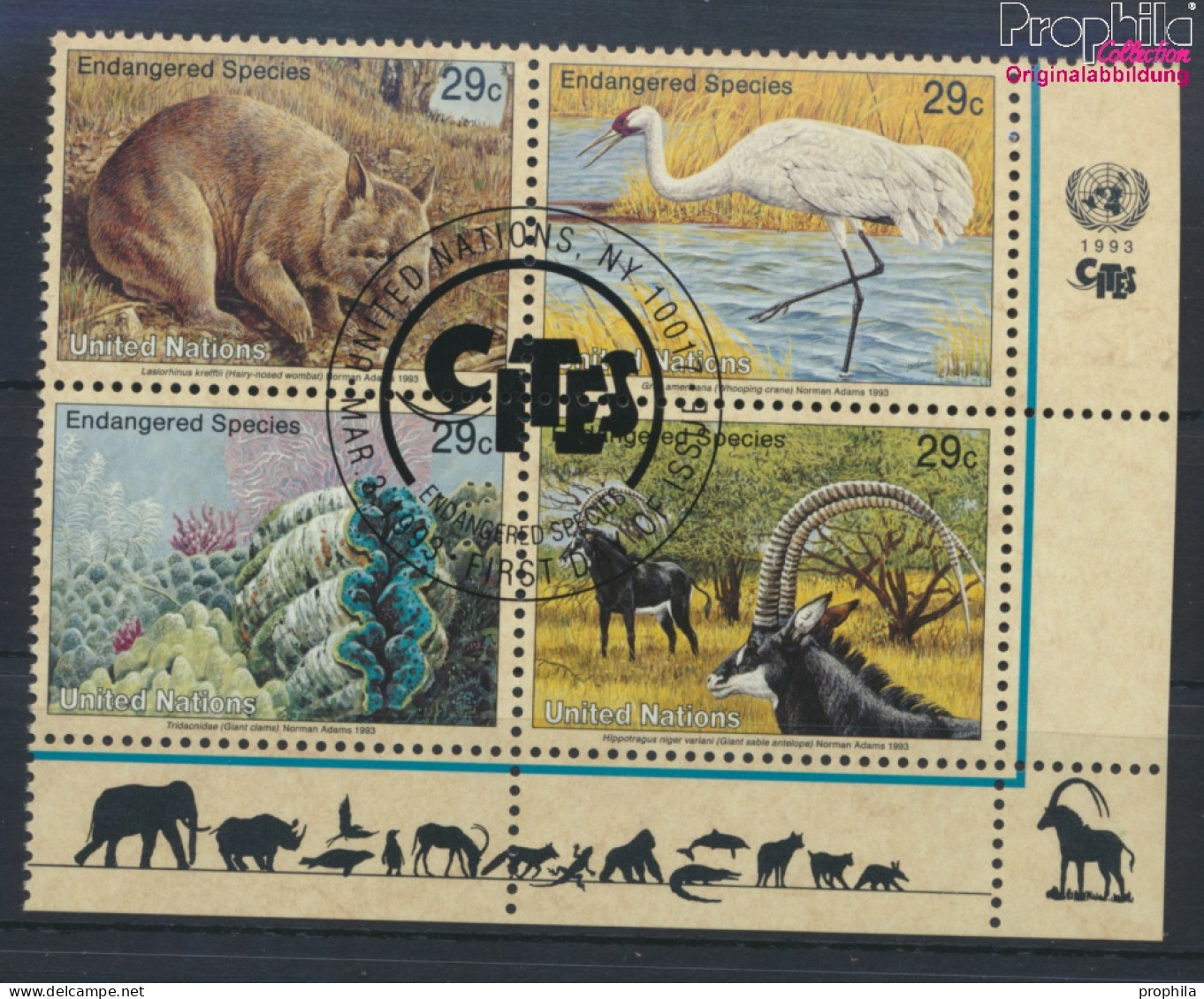 UNO - New York 644-647 Viererblock (kompl.Ausg.) Gestempelt 1993 Gefährdete Tiere (10036281 - Used Stamps