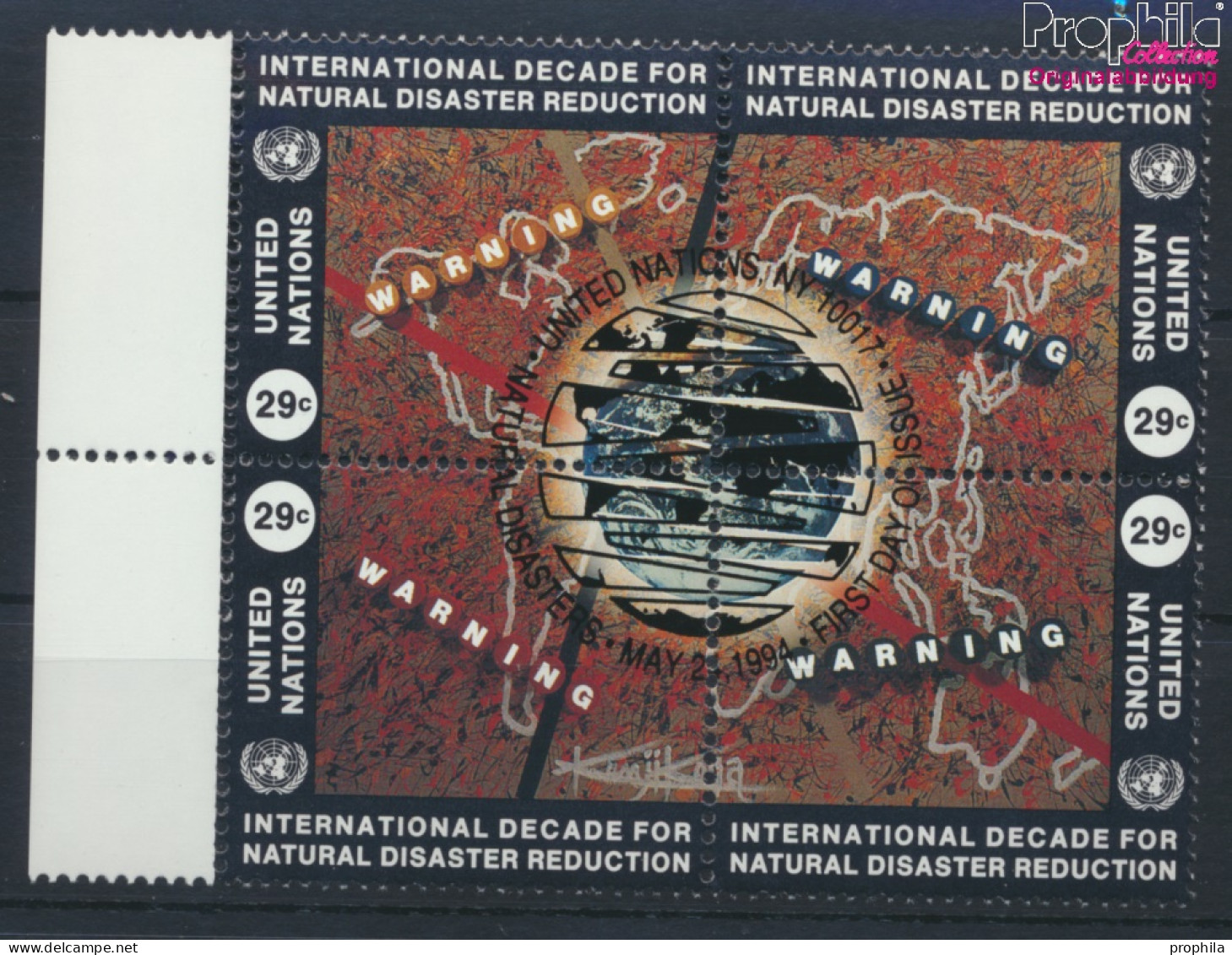 UNO - New York 671-674 Viererblock (kompl.Ausg.) Gestempelt 1994 Naturkatastrophen-Prophylaxe (10036767 - Used Stamps