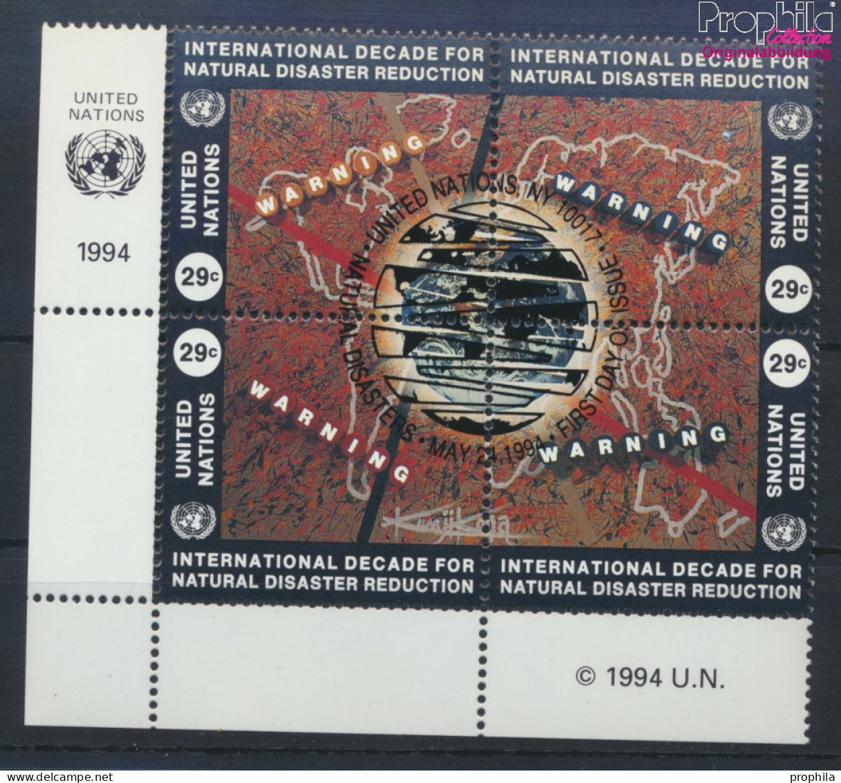 UNO - New York 671-674 Viererblock (kompl.Ausg.) Gestempelt 1994 Naturkatastrophen-Prophylaxe (10036772 - Used Stamps