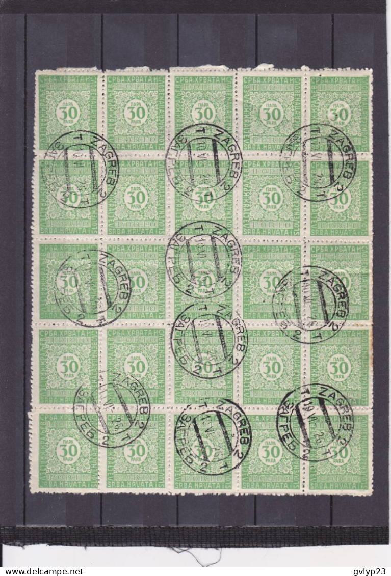 IMPRESSION DE BELGRADE / DENT 11 1/2 DéFECTUEUSE /30 P VERT-JAUNE /N° 59 Y ET T / UN LOT DE 275 TIMBRES 2° CHOIX / 1921