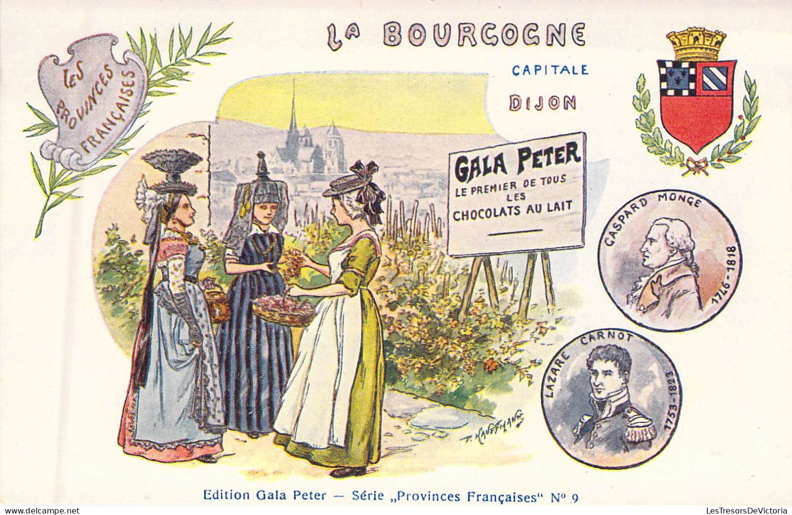 REGIONS - La BOURGOGNE - Capitale Dijon - Edition Gala Peter - Carte Postale Ancienne - Bretagne