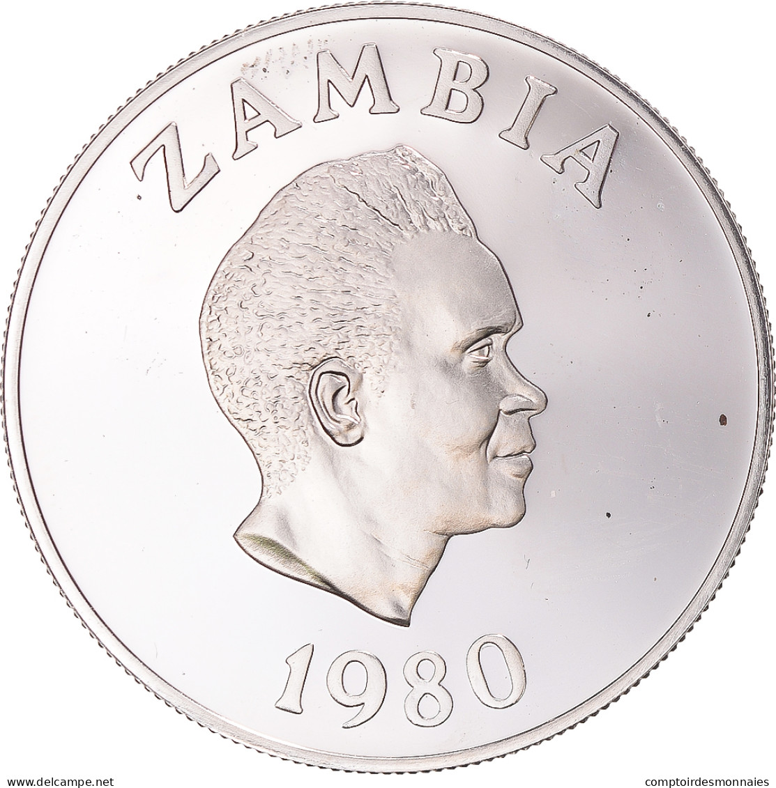 Monnaie, Zambie, 10 Kwacha, 1980, SPL, Argent, KM:27 - Zambia