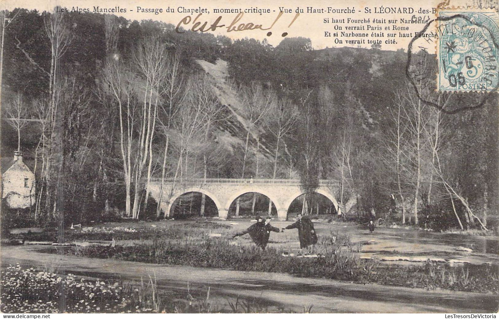 FRANCE - 72 - ST LEONARD DES BOIS - Alpes Mancelles - Passage Du Chapelet Moment Critique - Carte Postale Ancienne - Saint Leonard Des Bois