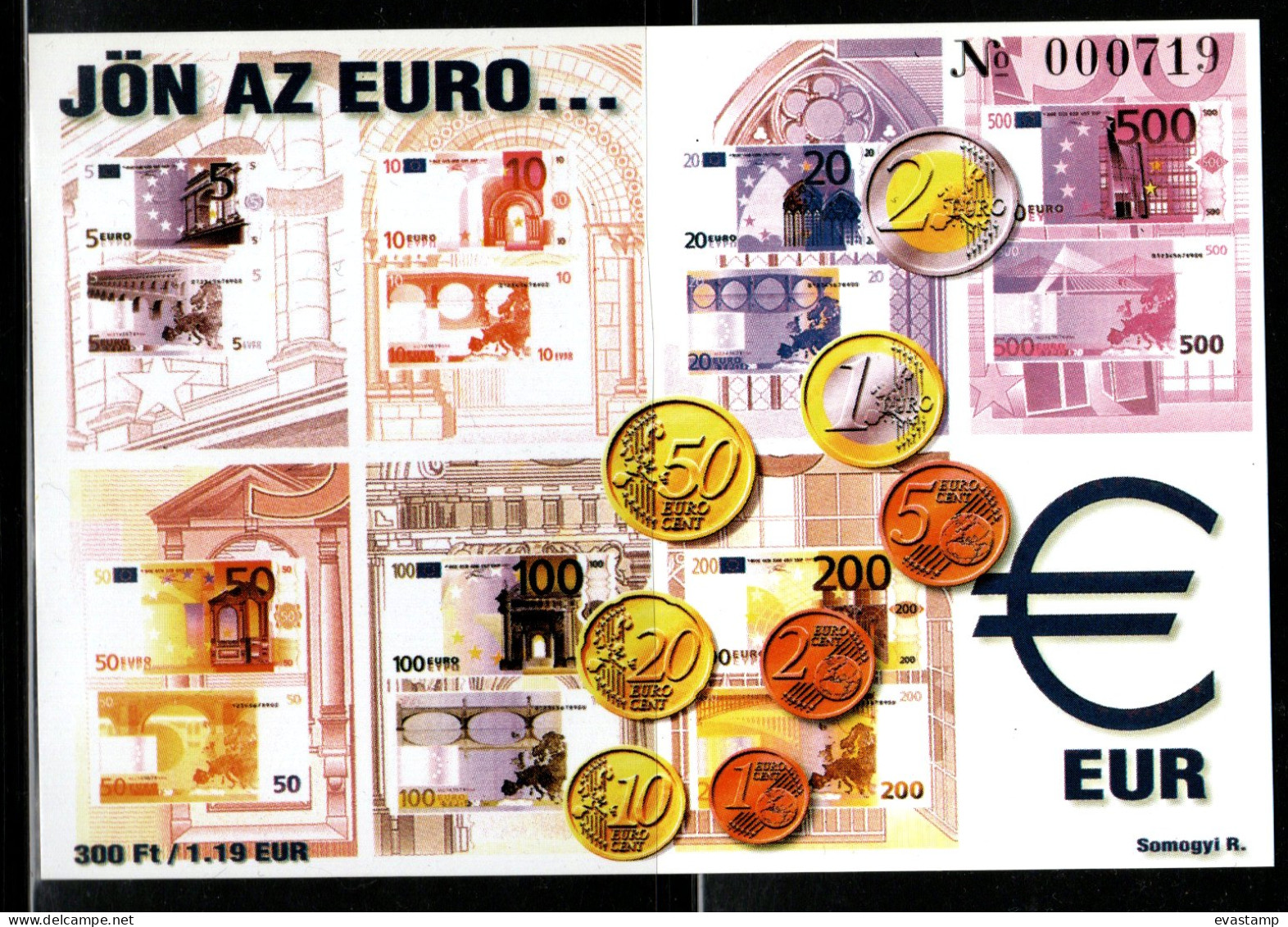 HUNGARY-2001.Commemorativ  Sheet - EUR Is Coming... - Commemorative Sheets