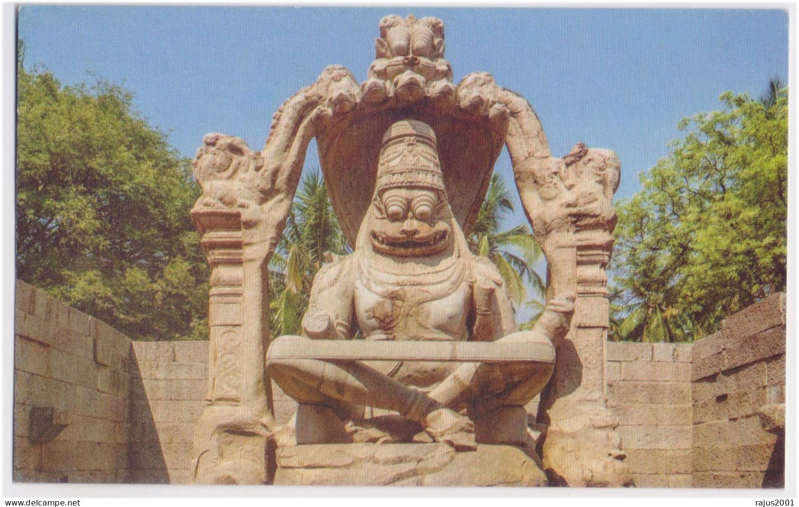 Ugra Narasimha The 4th Terrifying Avatar Of Lord Vishnu, Lion, Hinduism, Religion, Hindu Mythology India Card - Hindouisme