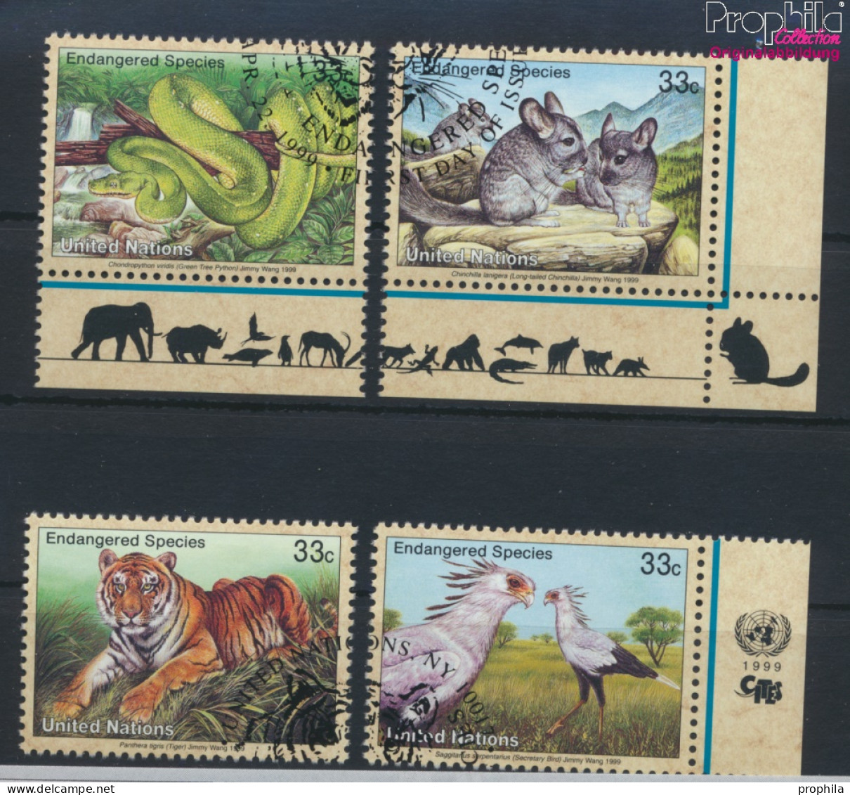UNO - New York 815-818 (kompl.Ausg.) Gestempelt 1999 Gefährdtete Tiere (10063992 - Used Stamps