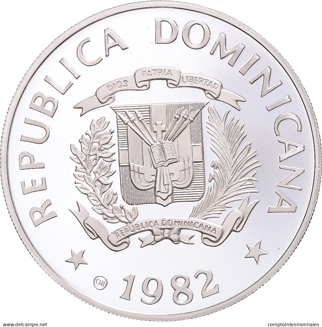 Monnaie, République Dominicaine, 10 Pesos, 1982, Dominican Republic Mint - Dominicaine