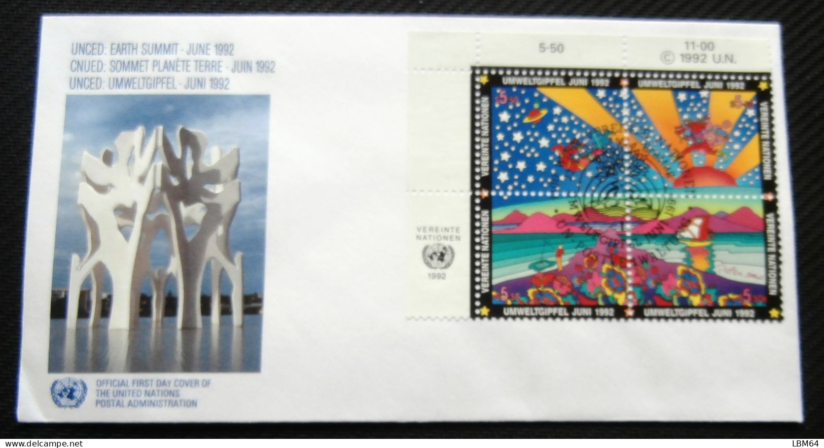 Nations Unies Vienne 1992 YT 141/144 - FDC