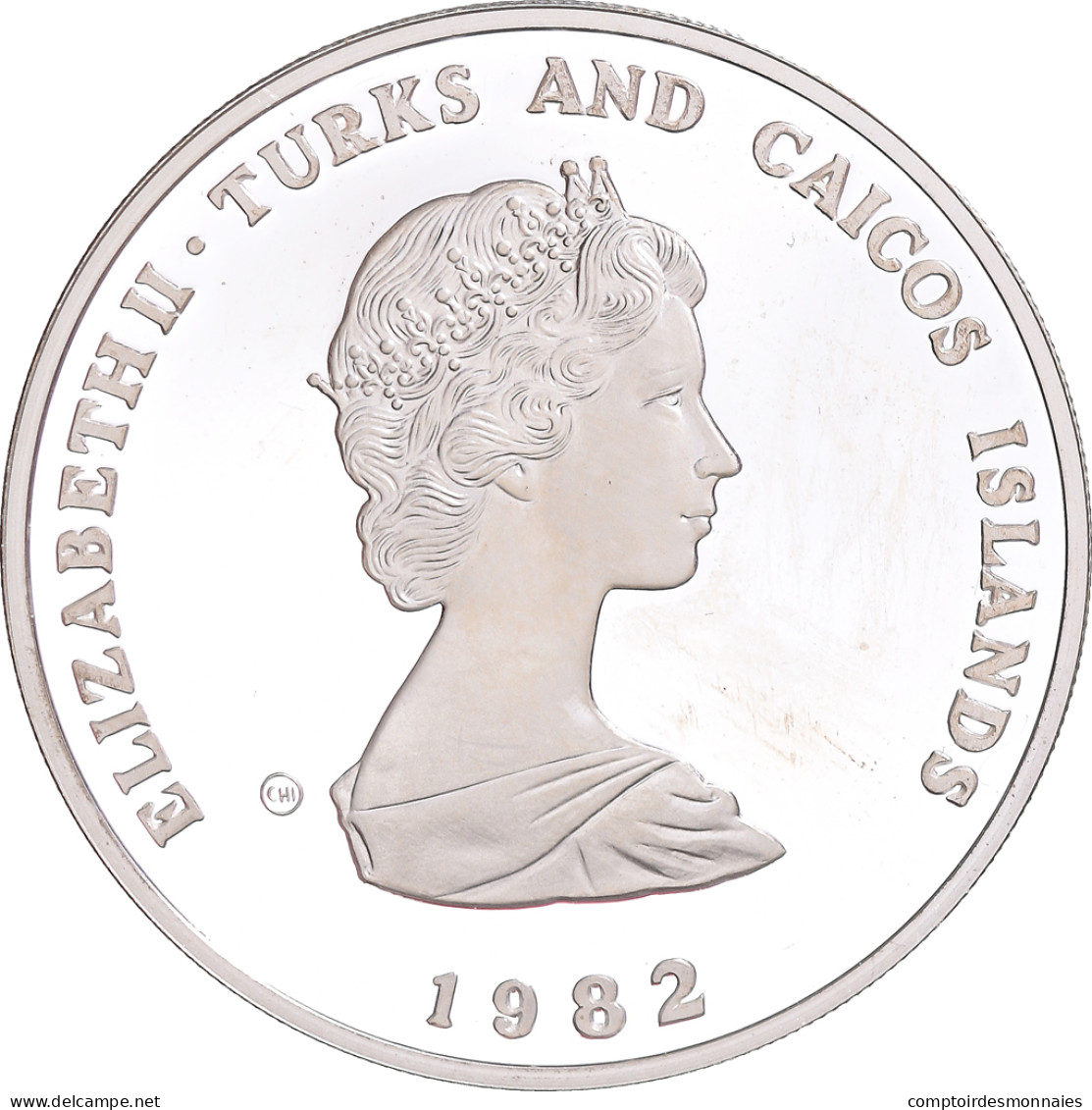 Monnaie, Îles Turks Et Caïques, Elizabeth II, 10 Crowns, 1982, British Royal - Turks & Caicos (Inseln)