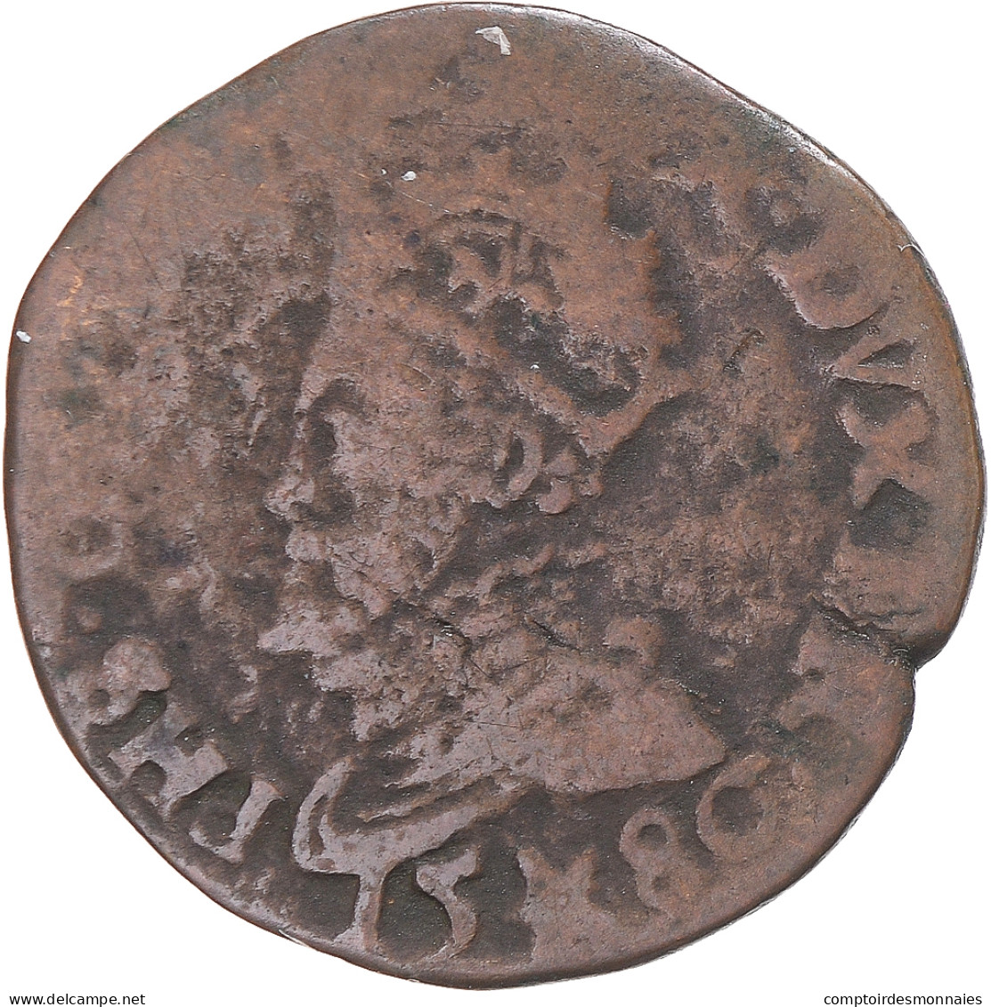 Monnaie, Pays-Bas Espagnols, Philippe II, Liard, 1580, Maastricht, TB+, Cuivre - …-1795 : Vereinigte Provinzen