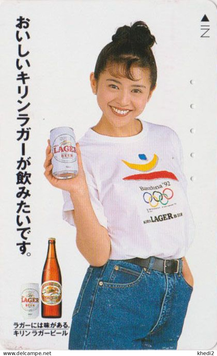 TC JAPON / 110-011 - BIERE KIRIN & FEMME JO - BEER & GIRL Sport OLYMPIC GAMES SPAIN  JAPAN Phonecard - 965 - Olympic Games