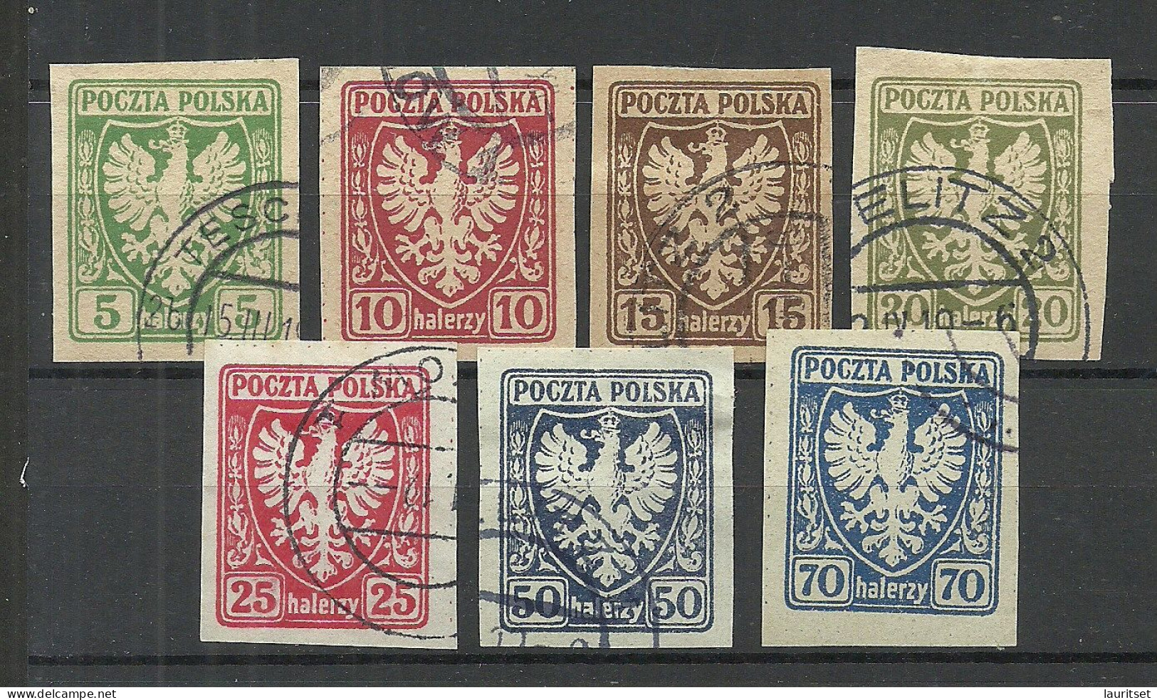 POLEN Poland 1919 = 7 Values From Set Michel 54 - 64 O - Gebruikt