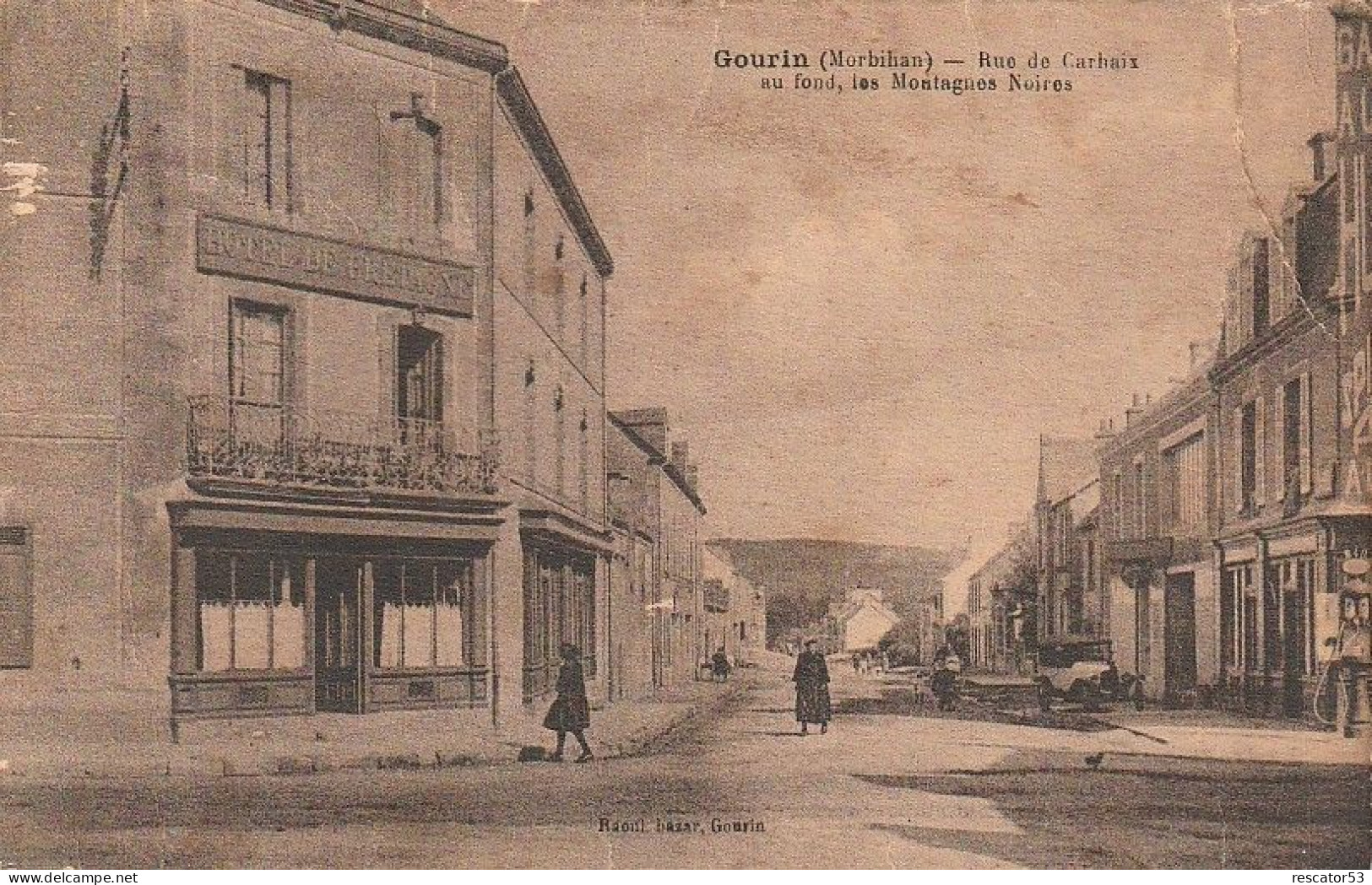 Cpa Gourin Rue De Carhaix - Gourin