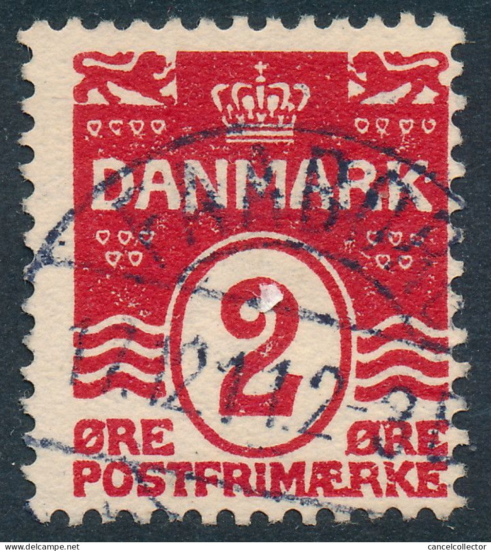 Denmark Danemark Danmark 1905: 2ø Red Wavy Lines INVERTED Wmk, Fine Used, AFA 43vm (DCDK00352) - Used Stamps