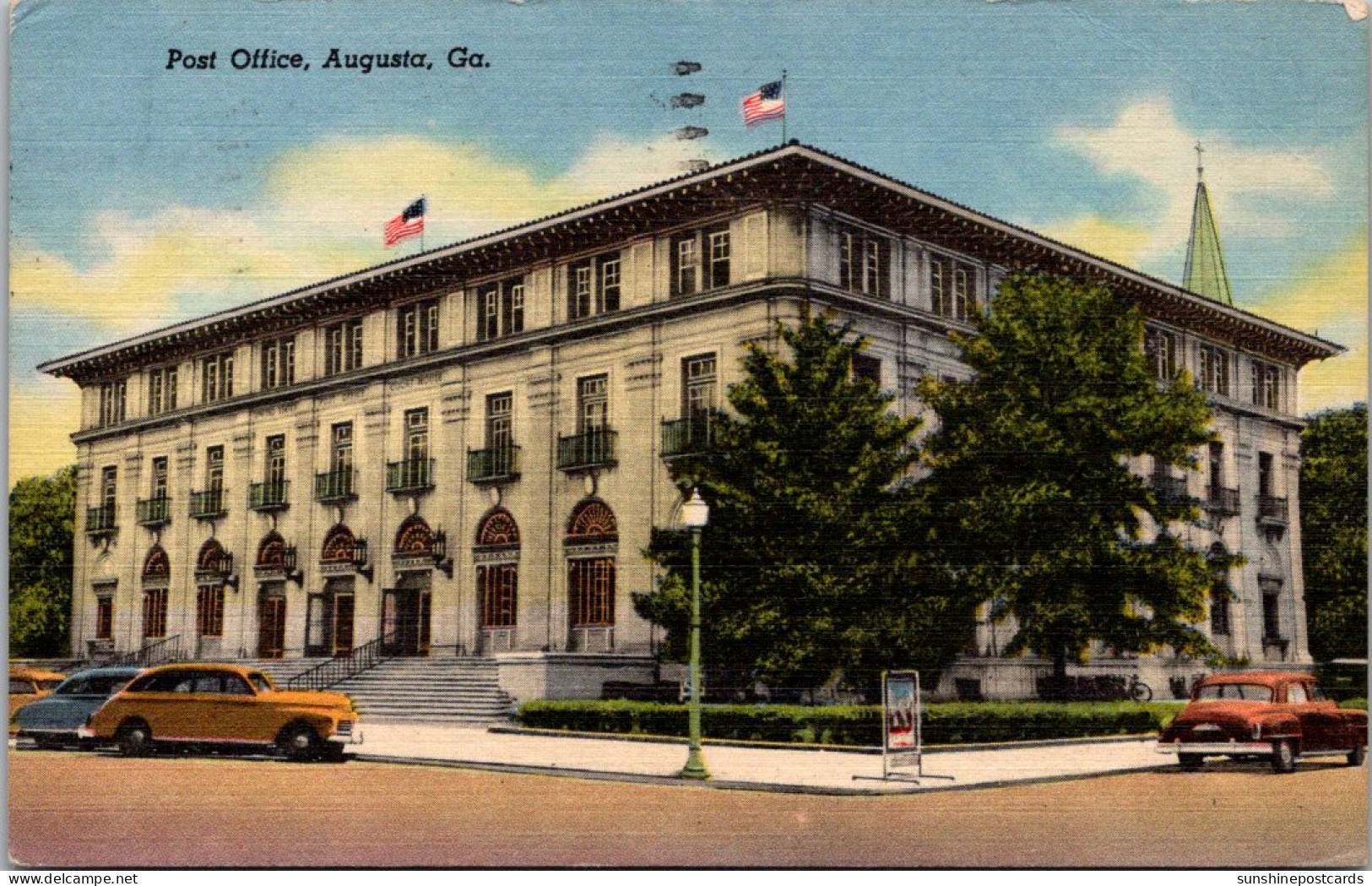 Georgia Augusta Post Office 1957 Curteich - Augusta