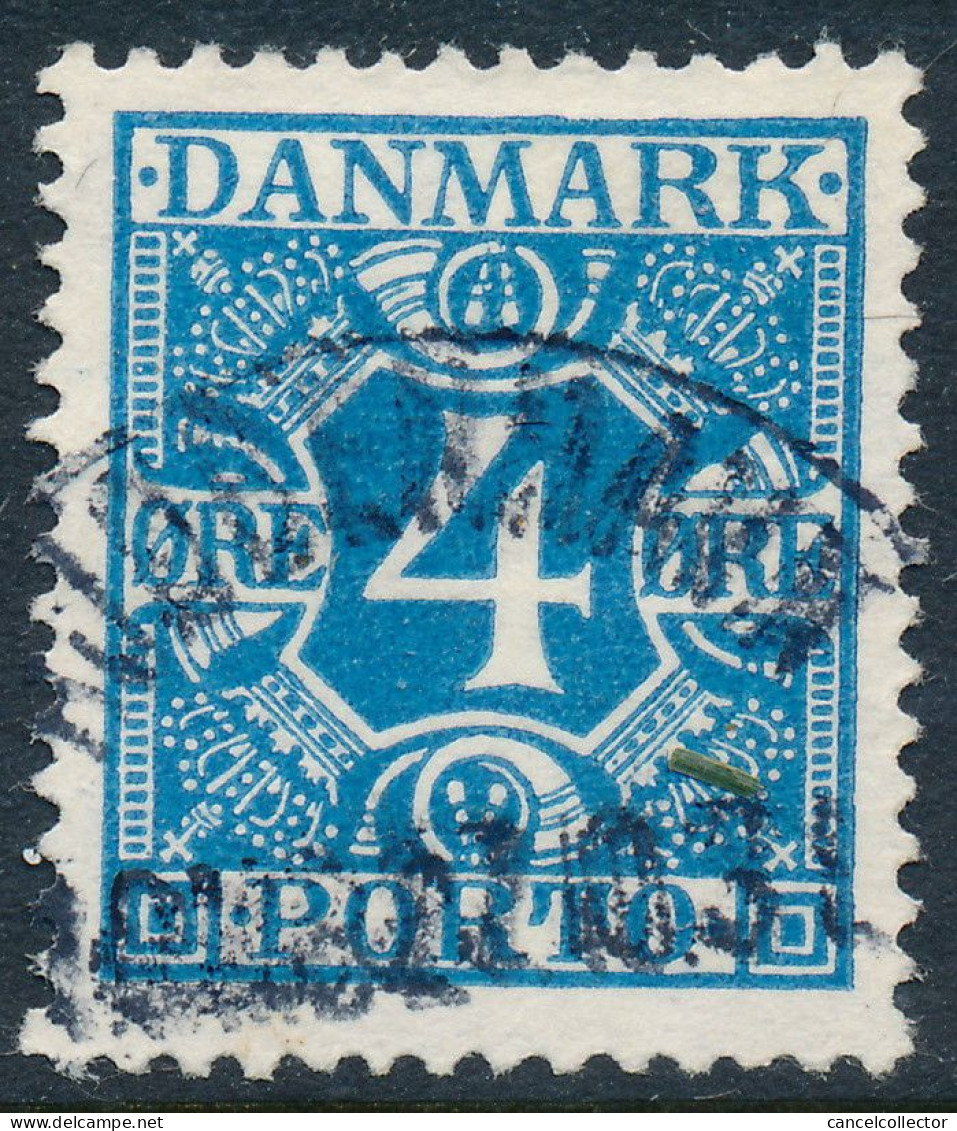 Denmark Danemark Danmark 1925: 4ø Blue Porto, VF Used, AFA Porto 10 (DCDK00361) - Strafport