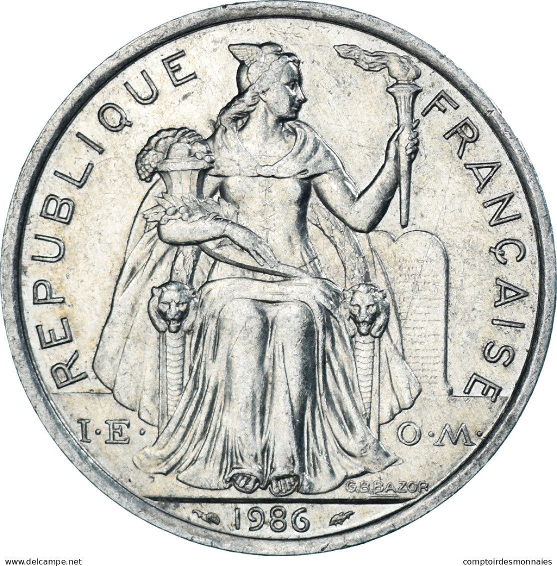 Monnaie, Polynésie Française, 5 Francs, 1986, Paris, TTB, Aluminium, KM:12 - Frans-Polynesië