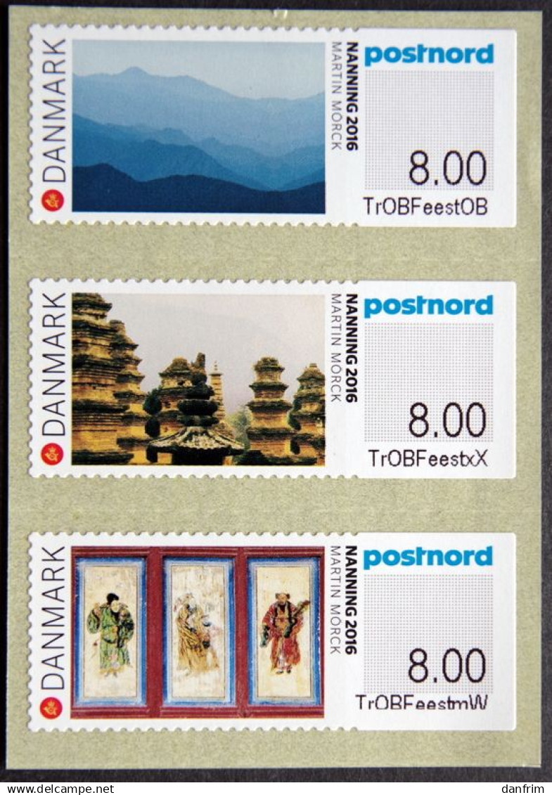 DENMARK 2016     NANNING CHINA 2016   Strip Of 3 ATM Labels UM/MNH   MiNr.99-101      ( Lot  D 1172 ) - Viñetas De Franqueo [ATM]