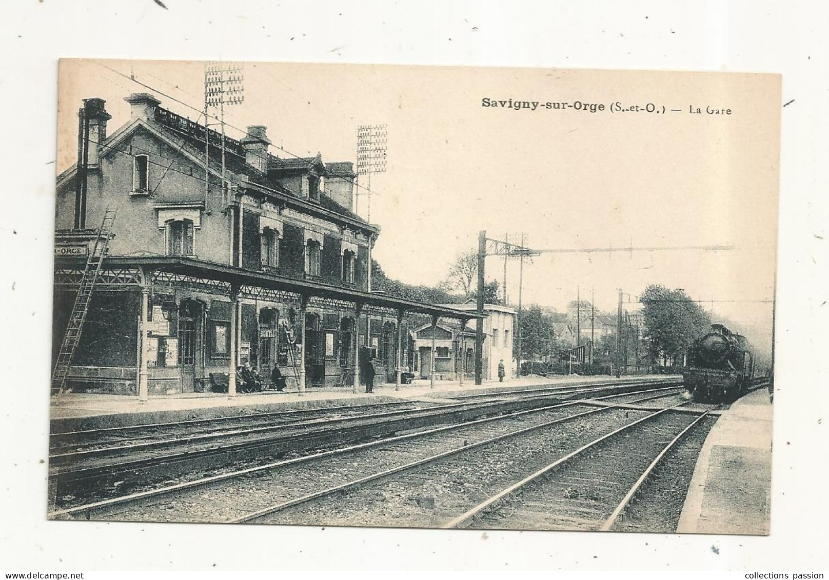 Cp, Chemin De Fer, La Gare Avec Train, 91, SAVIGNY SUR ORGE,  Vierge - Gares - Avec Trains