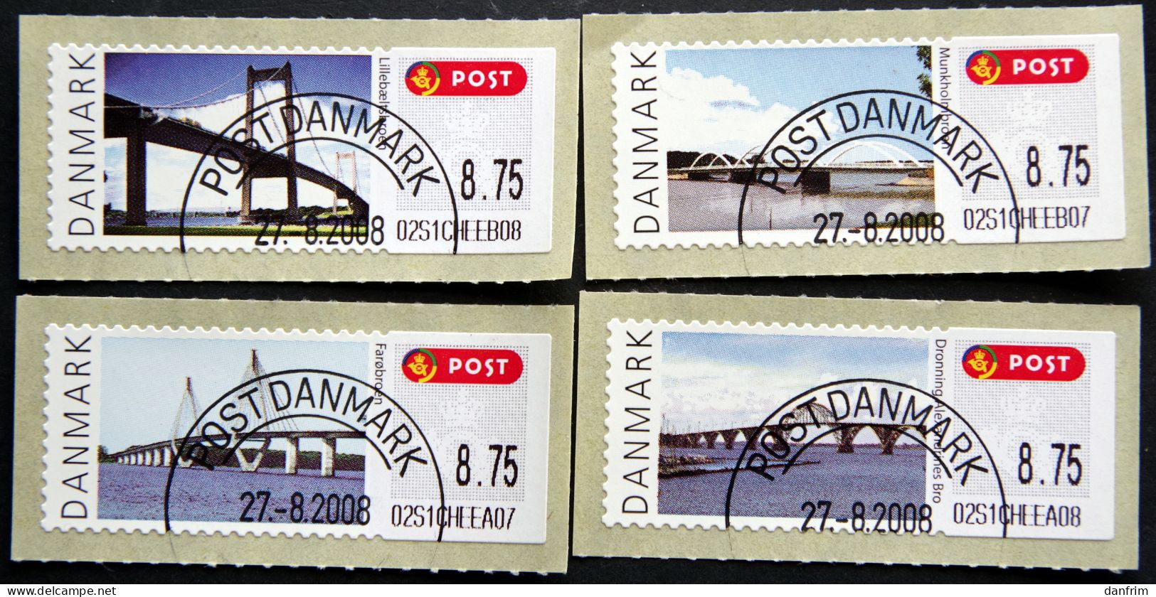 Denmark 2008 MiNr.42-45 (O) ( Lot L 66 ) ATM Franking Labels - Viñetas De Franqueo [ATM]