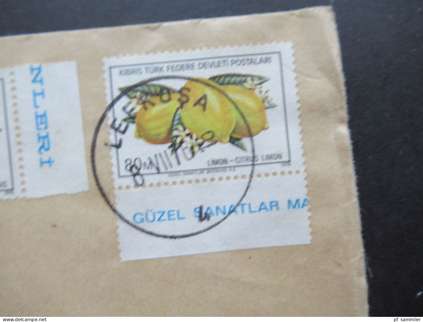 Zypern / Cyprus Kibris Türk 1976 Motivmarken Früchte Per Luftpost Einschreiben Lefkosa - Krefeld - Cartas & Documentos