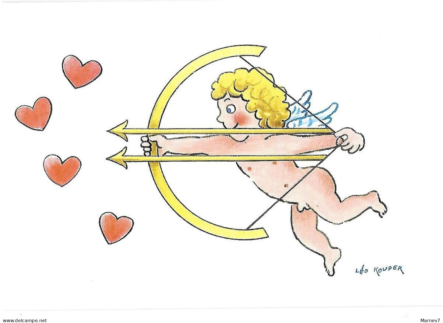 Illustrateur Léo KOUPER - Humoristique Humour - Ange Arc Flêche Flêches - Amour Coeur Coeurs - - Kouper