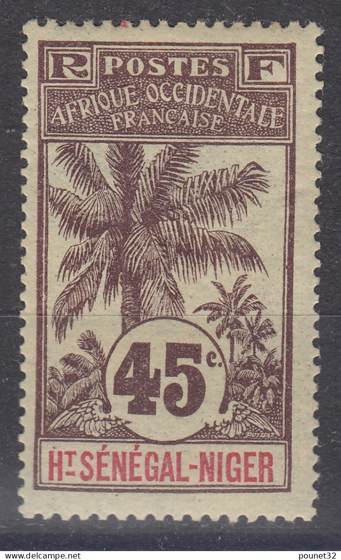 HAUT-SENEGAL & NIGER : PALMIER 45c BRUN N° 12 NEUF * GOMME AVEC TRACE CHARNIERE - Neufs