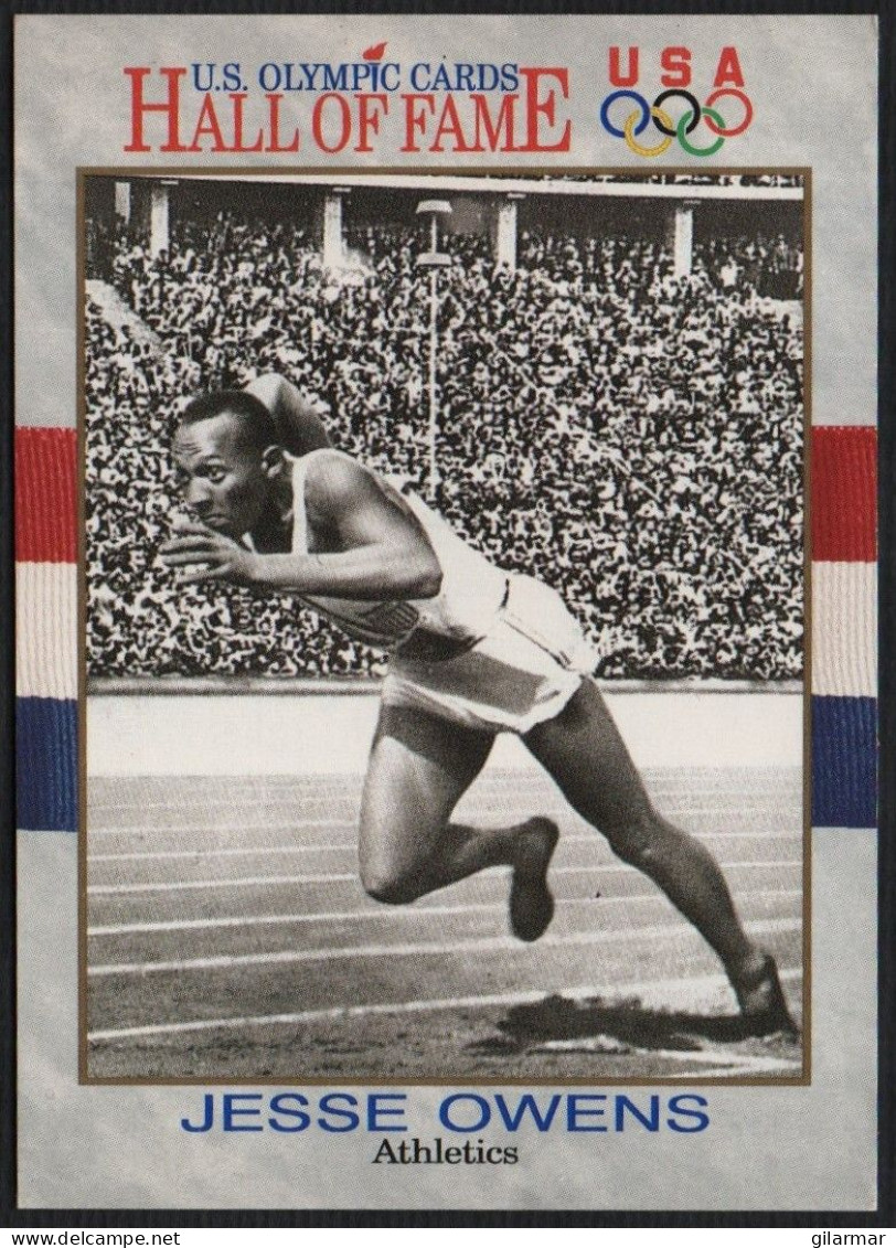 UNITED STATES - U.S. OLYMPIC CARDS HALL OF FAME - ATHLETICS - JESSE OWENS - SPEED RACES - # 1 - Trading Cards