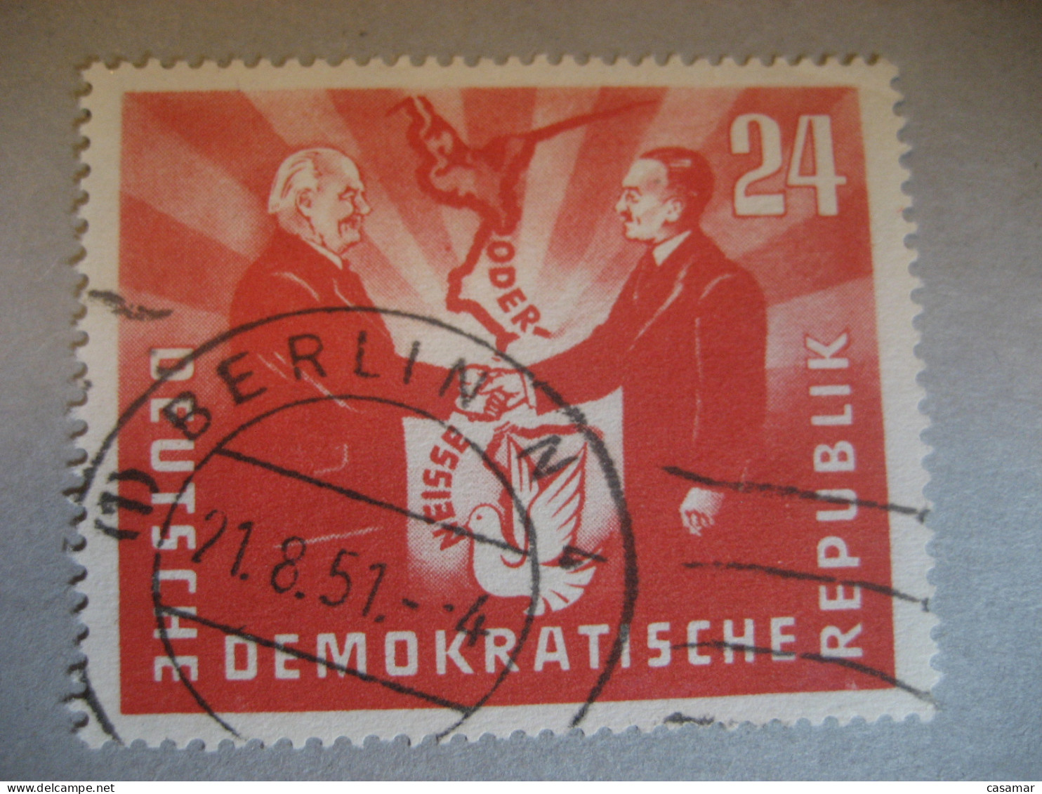 DDR Yvert 36 Berlin 21.8.1951 Cancel Stamp GERMANY - Gebraucht