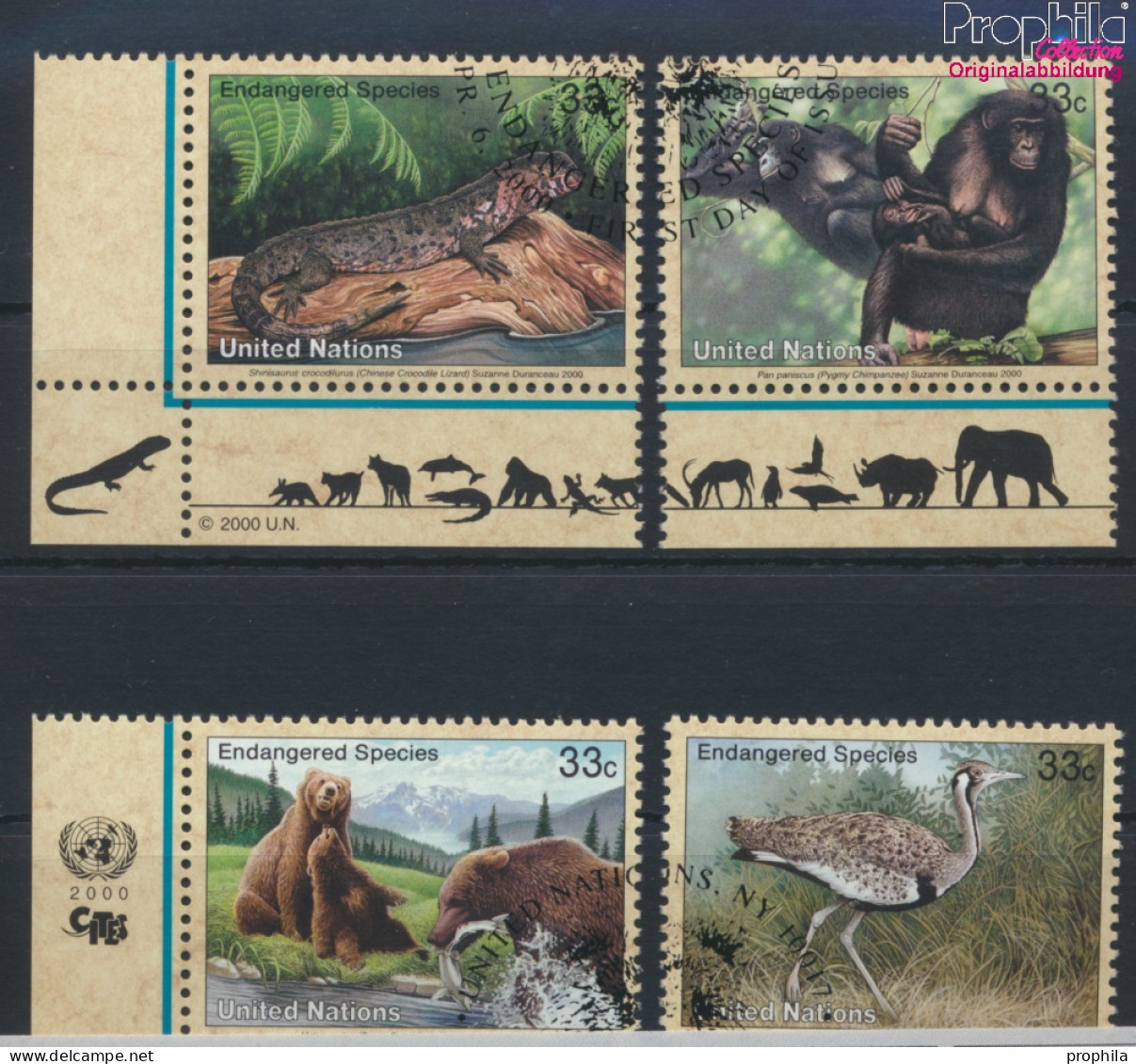 UNO - New York 831-834 (kompl.Ausg.) Gestempelt 2000 Gefährdete Tiere (10064413 - Used Stamps